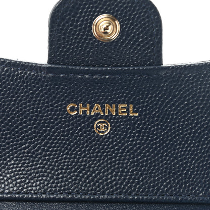 Chanel Caviar Quilted Compact Flap Wallet Navy 6 of 12