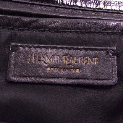 Saint Laurent Patent Crocodile Embossed Tribute Tote Black 8 of 10