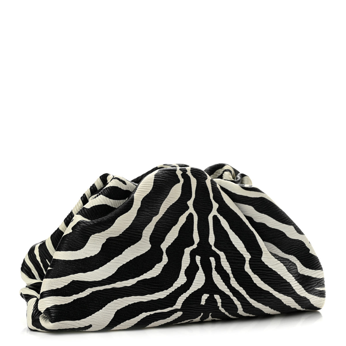 Nappa Zebra Print The Pouch Oversized Clutch White Black