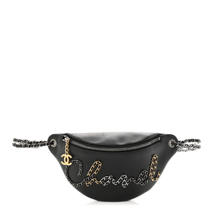 Chanel Calfskin Chain 20s Signe Waist Bag Black 1 of 11