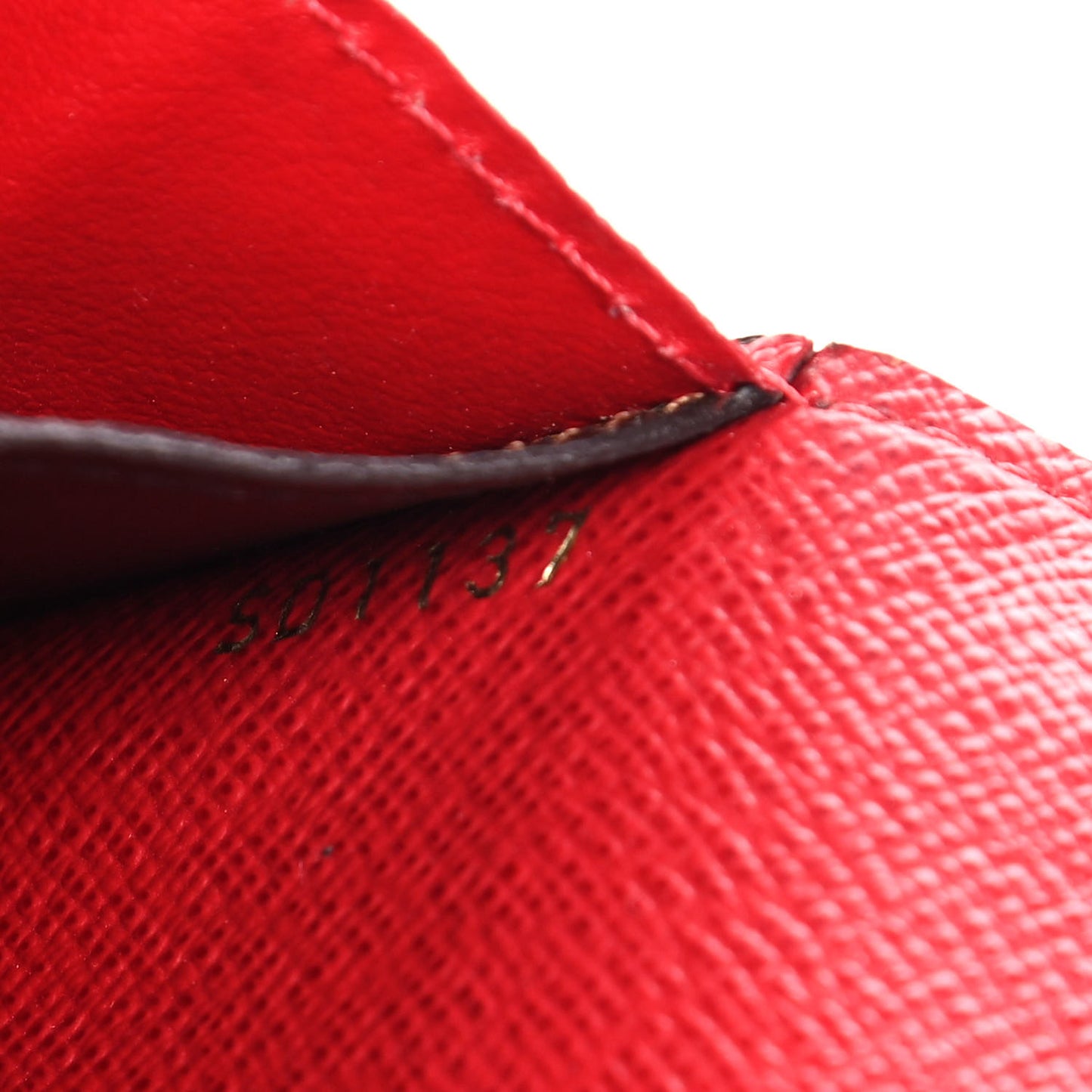 Damier Ebene Emilie Wallet Red