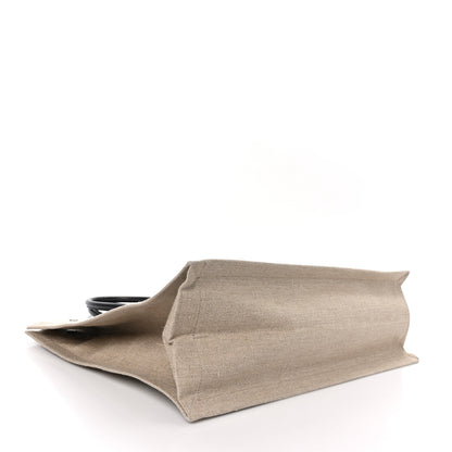 Saint Laurent Linen Calfskin Rive Gauche Tote Optic White 4 of 9