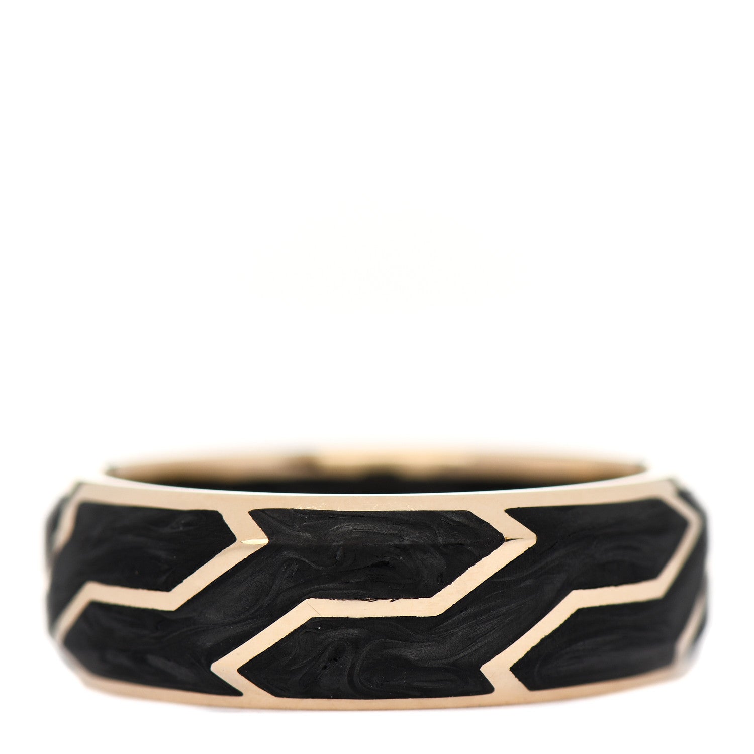 David Yurman 18K Yellow Gold Forged Carbon Band Ring 65 11 3 of 5