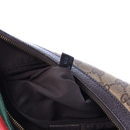 Gucci Monogram Web Medium Half Moon Hobo Dark Brown 8 of 13