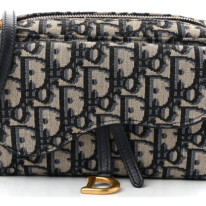 Christian Dior Oblique Double Saddle Pouch Navy Blue 8 of 10