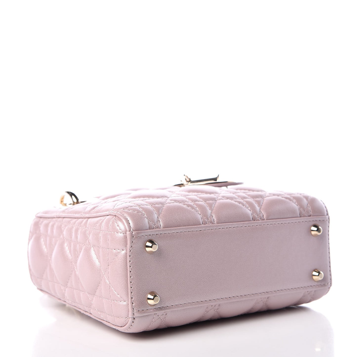 Metallic Lambskin Cannage Mini Lady Dior Lotus