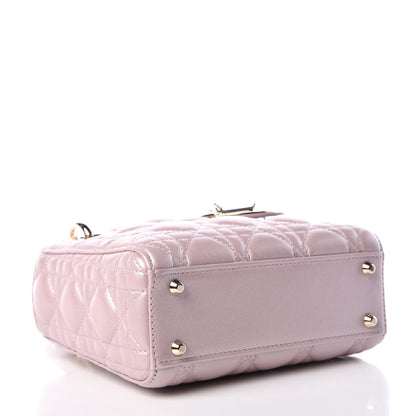 Christian Dior Metallic Lambskin Cannage Mini Lady Dior Lotus 4 of 10