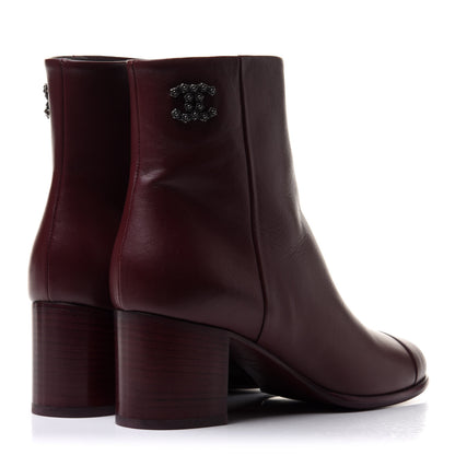 Chanel CC Ankle Boots 37 Burgundy 4 of 10