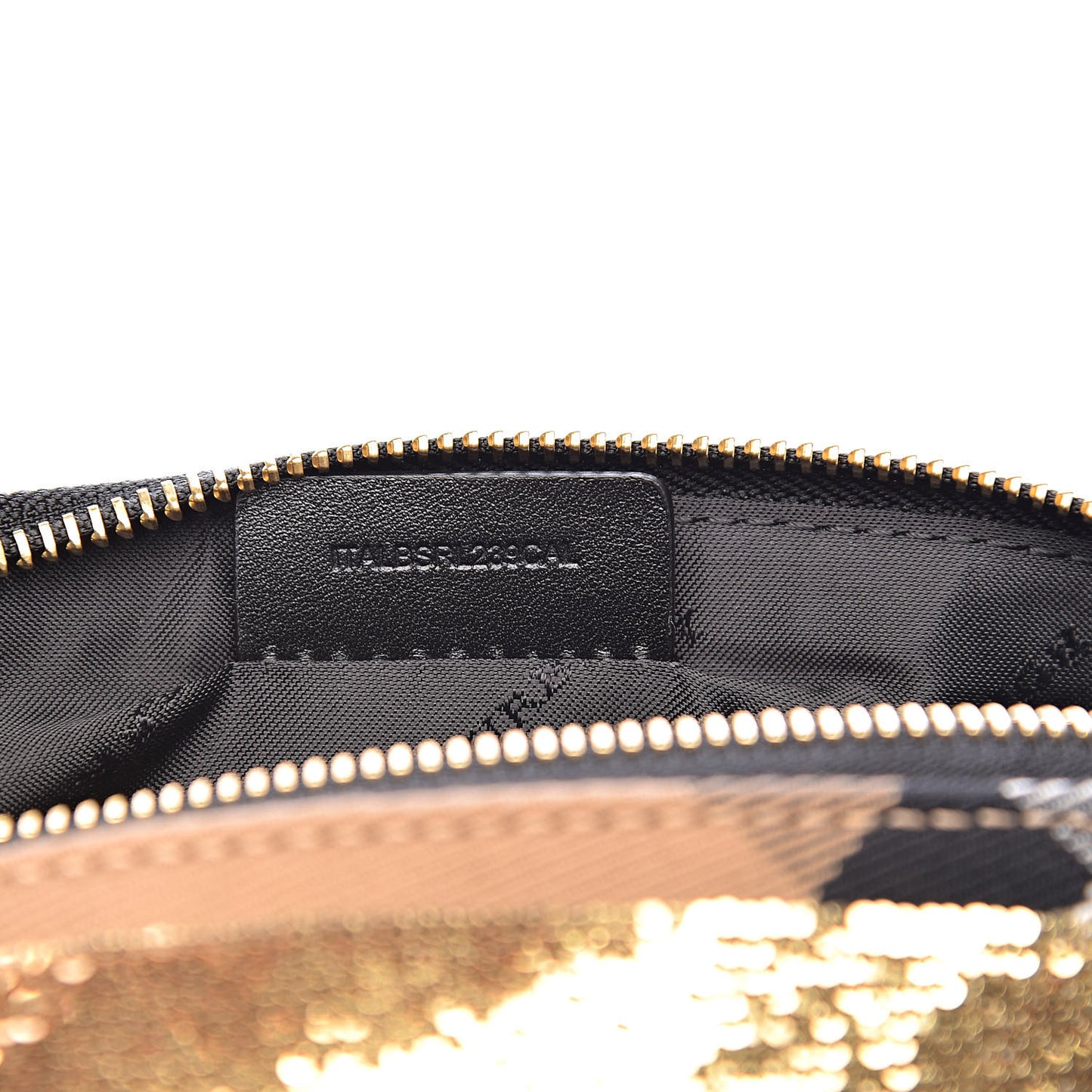 House Check Sequin Peyton Pouch Bag Gold Black