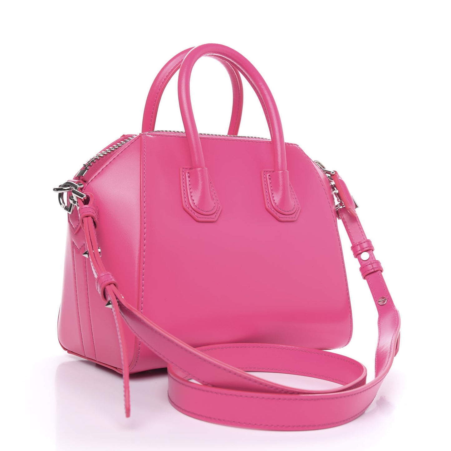 Shiny Lord Calfskin Mini Antigona Shocking Pink