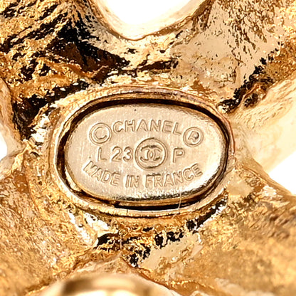 Chanel Crystal CC Drop Earrings Gold 4 of 4