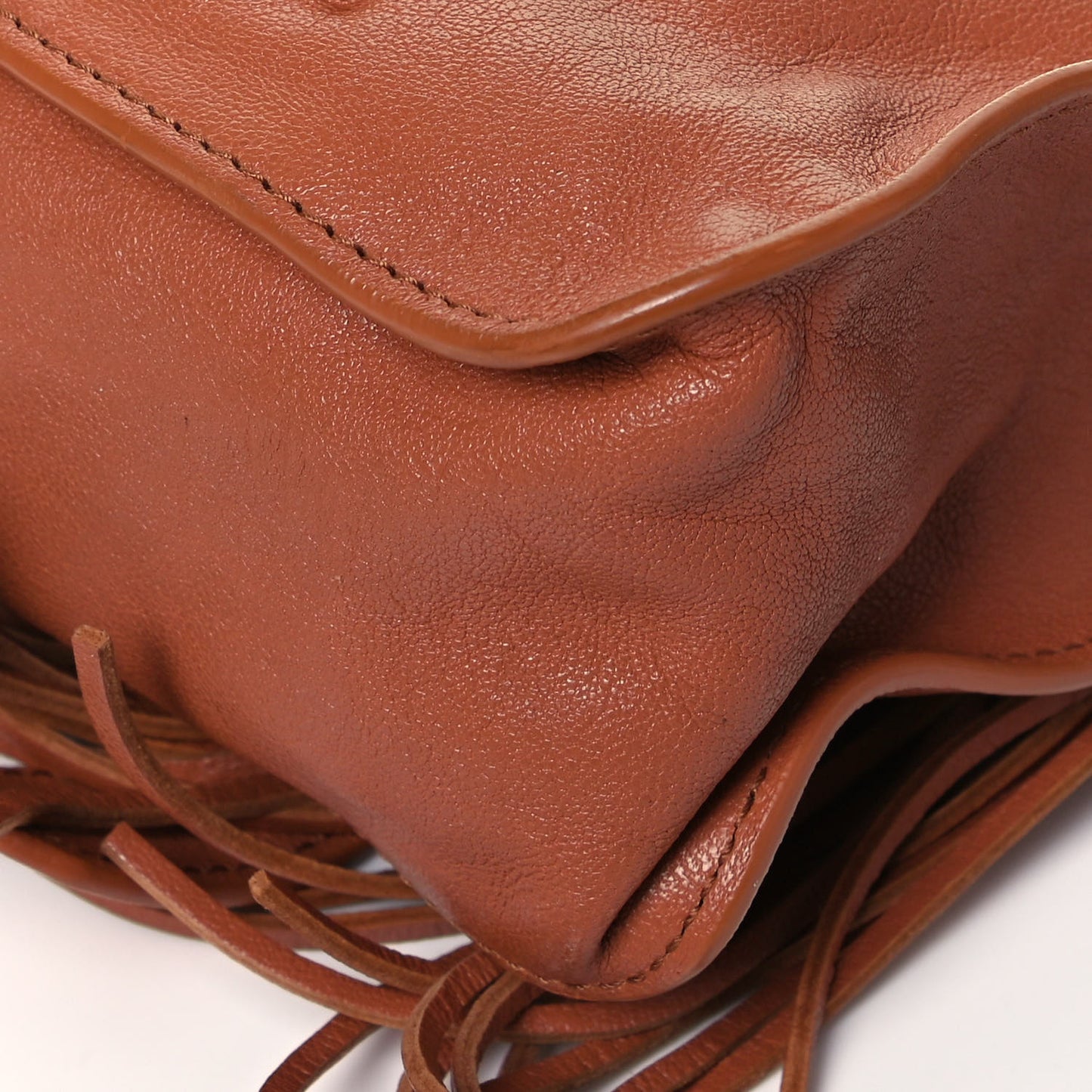 Lambskin Tiny Fringe Lux PS1 Satchel Saddle
