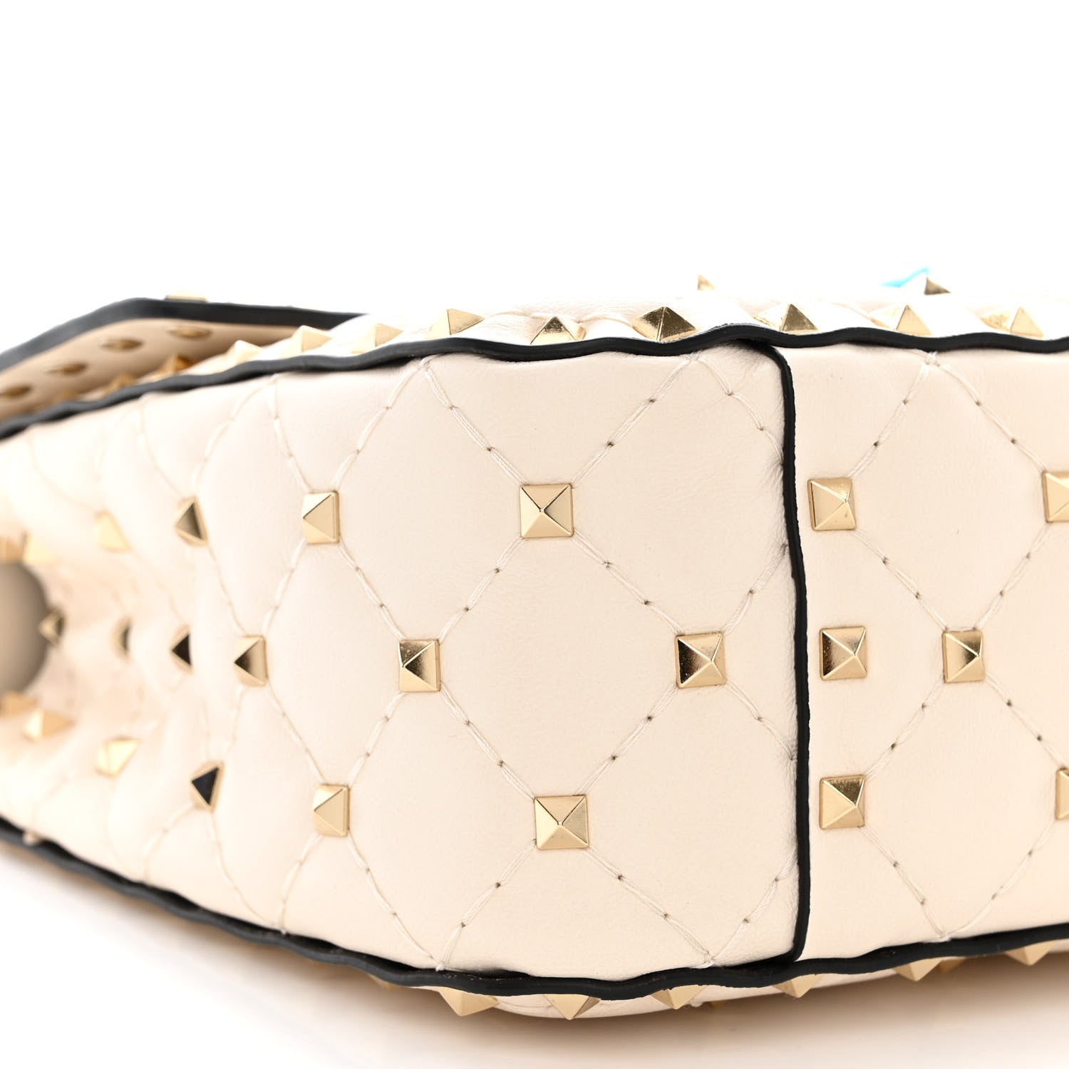 Valentino Garavani Lambskin Medium Rockstud Spike Shoulder Bag White 8 of 9