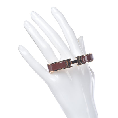 Hermes Enamel Narrow Clic Clac H Bracelet PM Acajou 2 of 6