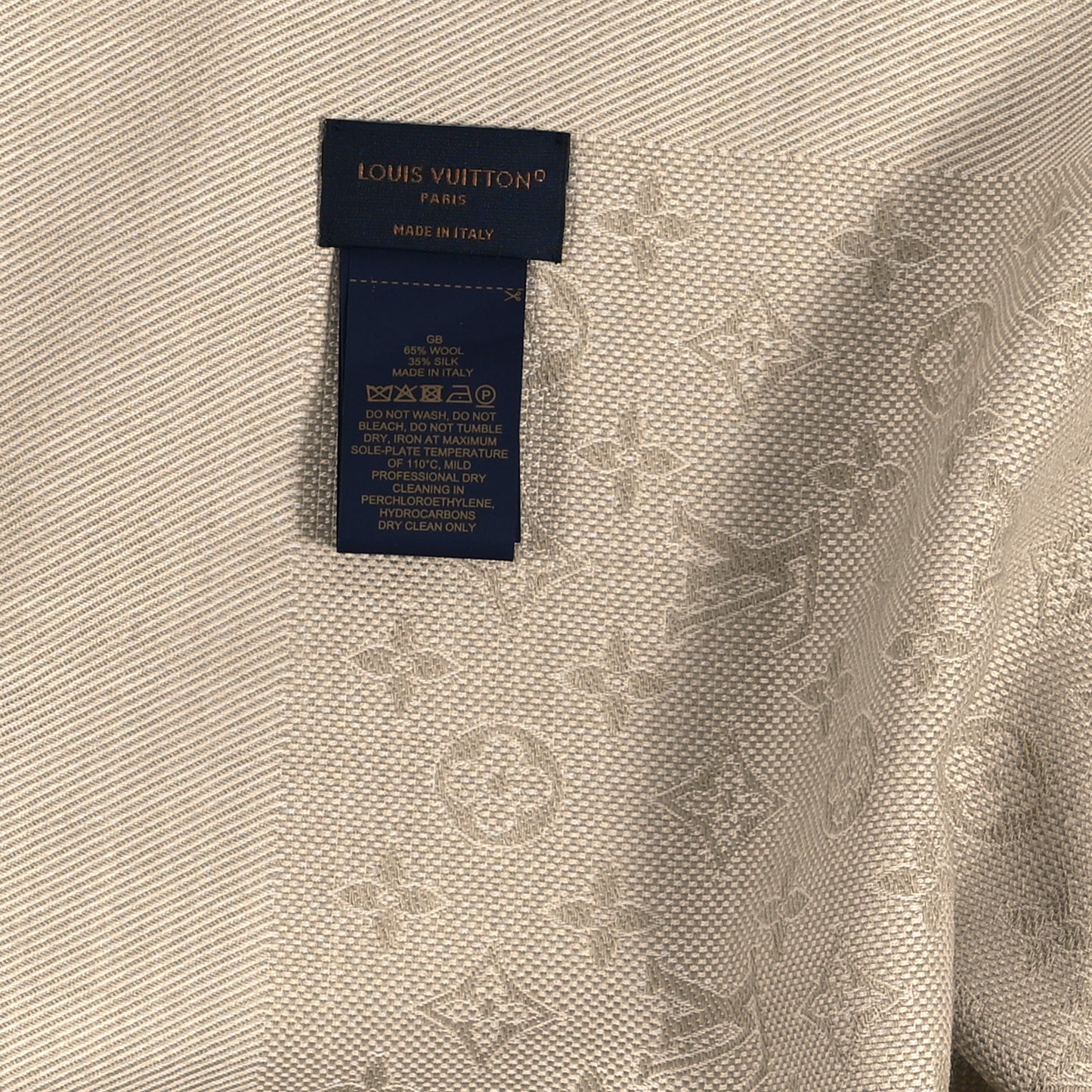 Silk Wool Monogram Shawl Verone