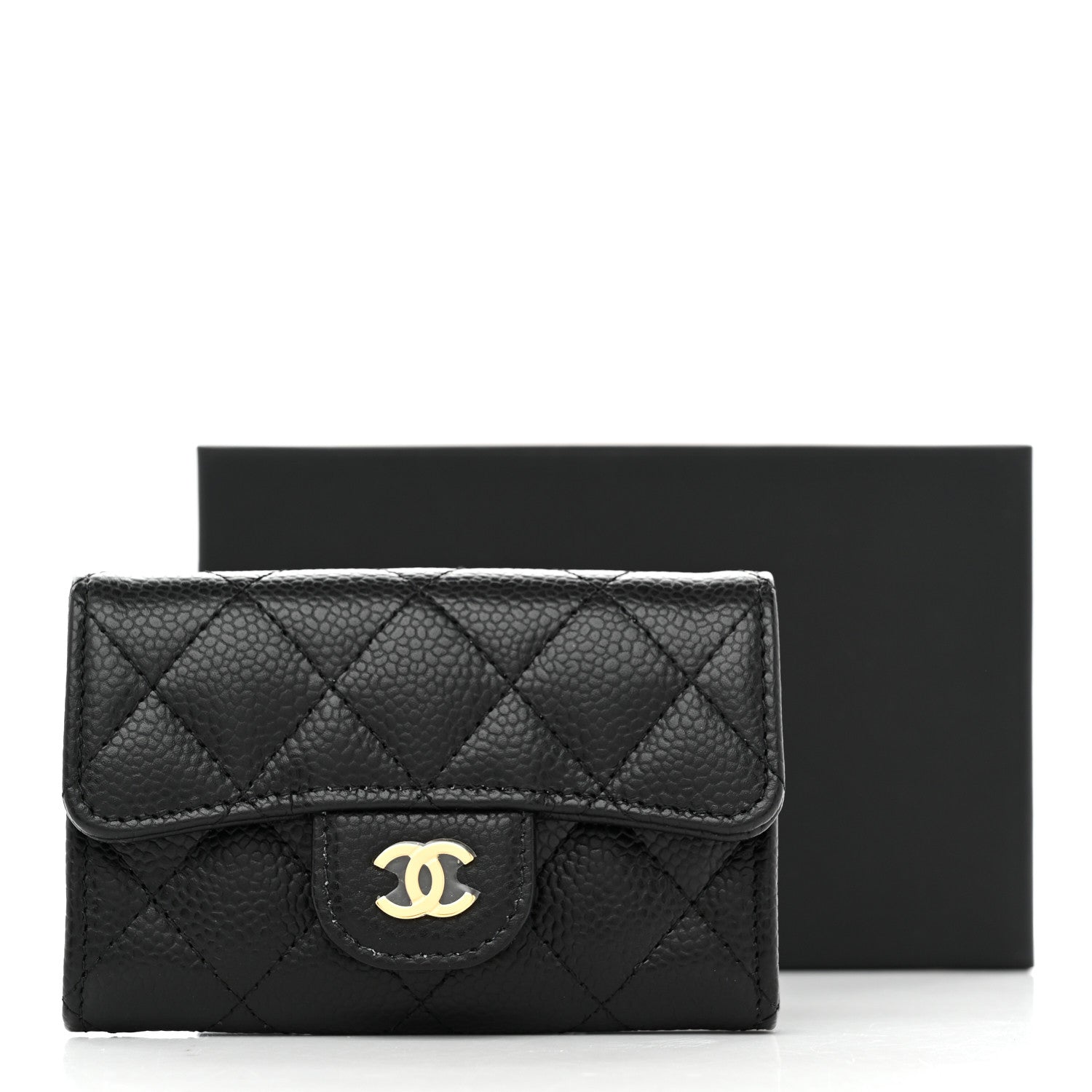Chanel Caviar Quilted Flap Card Holder Wallet Black 9 of 9