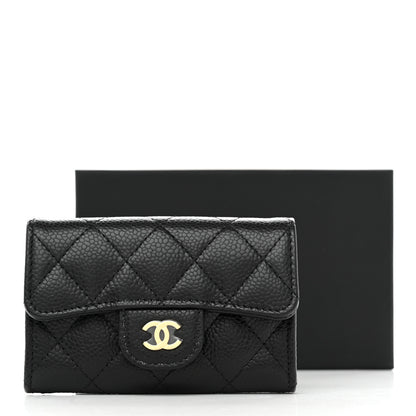 Chanel Caviar Quilted Flap Card Holder Wallet Black 9 of 9