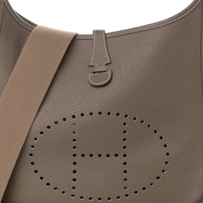 Hermes Taurillon Clemence Evelyne III PM Etoupe 8 of 16