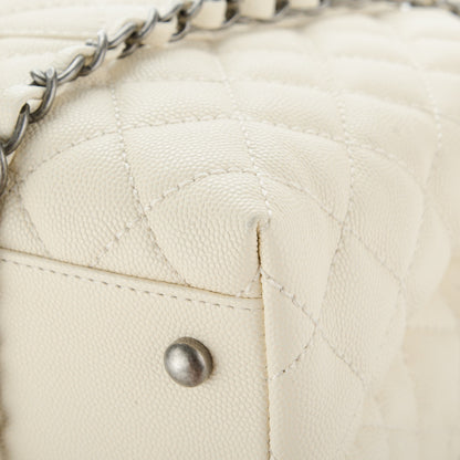 Chanel Caviar Lizard Quilted Medium Coco Handle Flap White 9 of 9