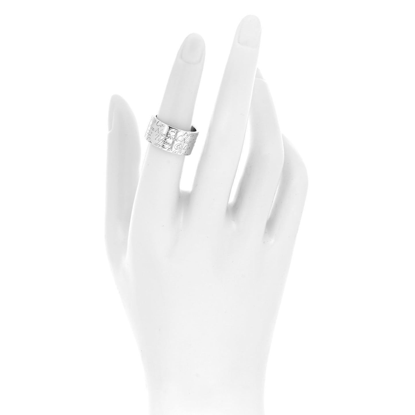 Sterling Silver 10mm Notes Wide Ring 52 6