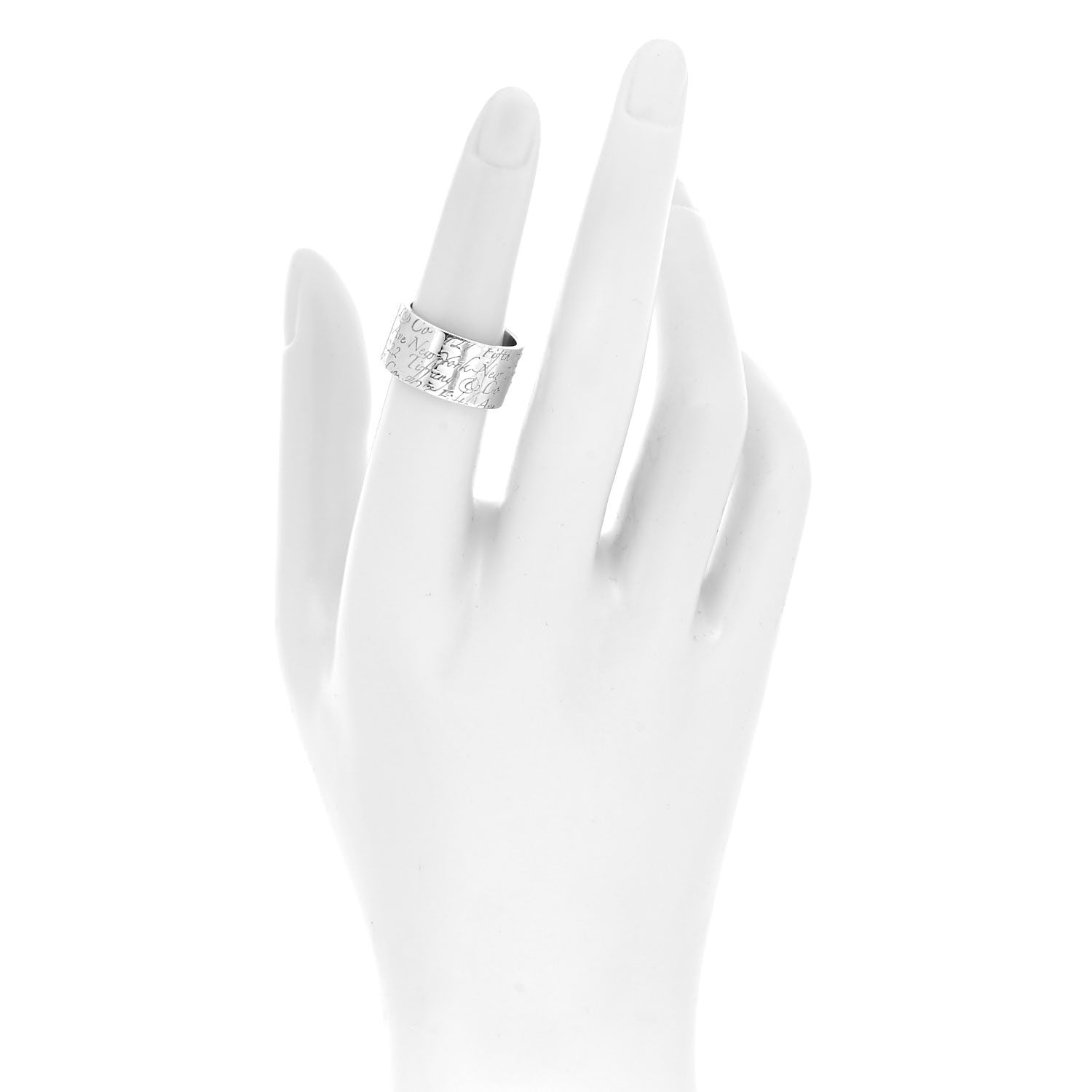 Tiffany Sterling Silver 10mm Notes Wide Ring 52 6 2 of 4