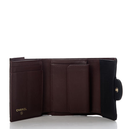 Chanel Caviar Chevron Quilted Compact Flap Wallet Black 5 of 8