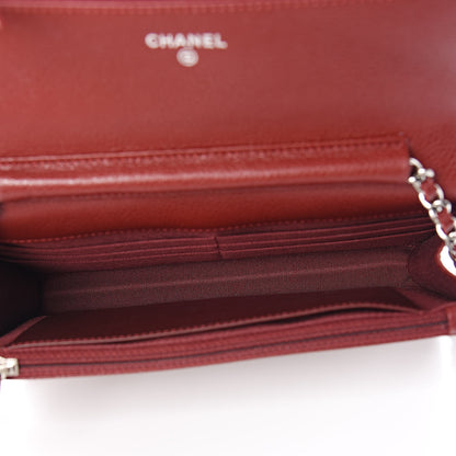 Chanel Caviar Quilted Wallet On Chain WOC Dark Red 5 of 12