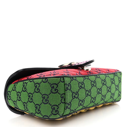 Gucci Monogram Multicolor Matelasse Diagonal Small GG Marmont Shoulder Bag Pink Blue Red Yellow Green 4 of 10