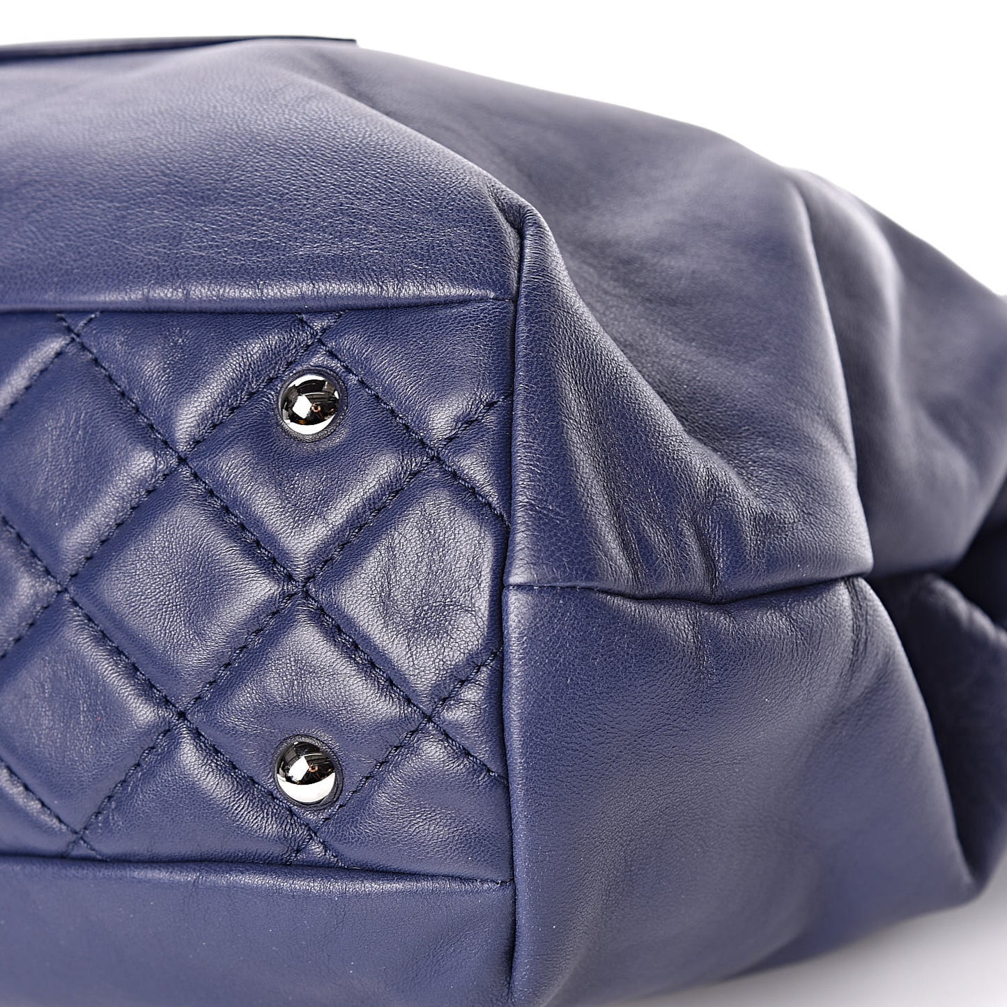 Calfskin Large Trianon Tote Navy Blue