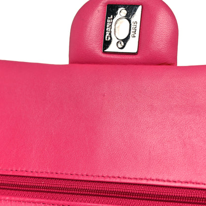 Chanel Lambskin Quilted Medium Double Flap Dark Pink 17 of 22