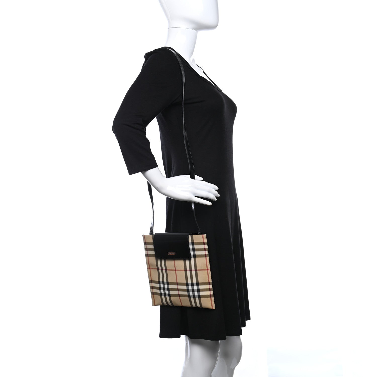 Burberry Patent Vintage Check Crossbody Black 2 of 12