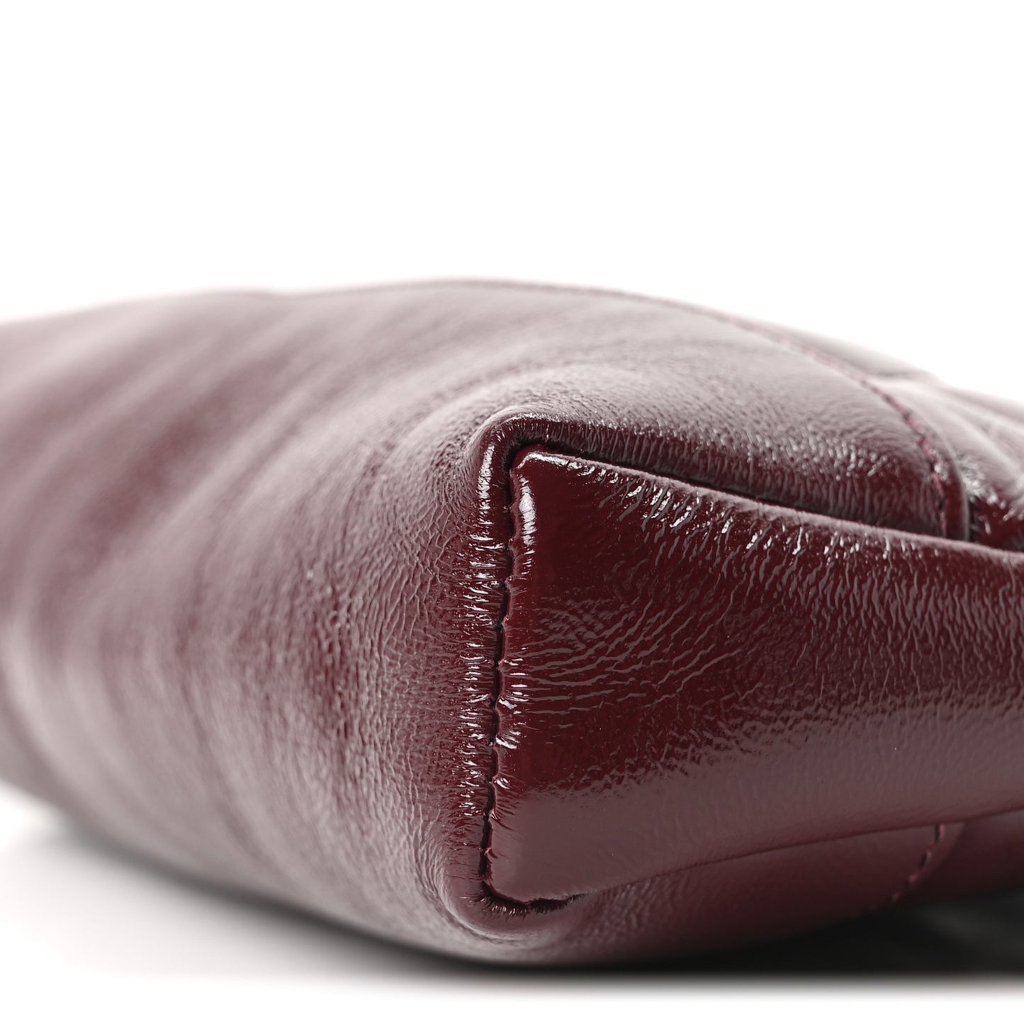 Shiny Crumpled Calfskin Quilted Nano 31 Shopping Bag Burgundy