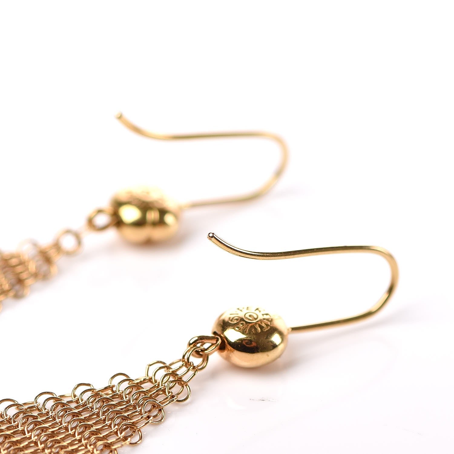 Tiffany 18K Yellow Gold Small Elsa Peretti Mesh Earrings 3 of 5