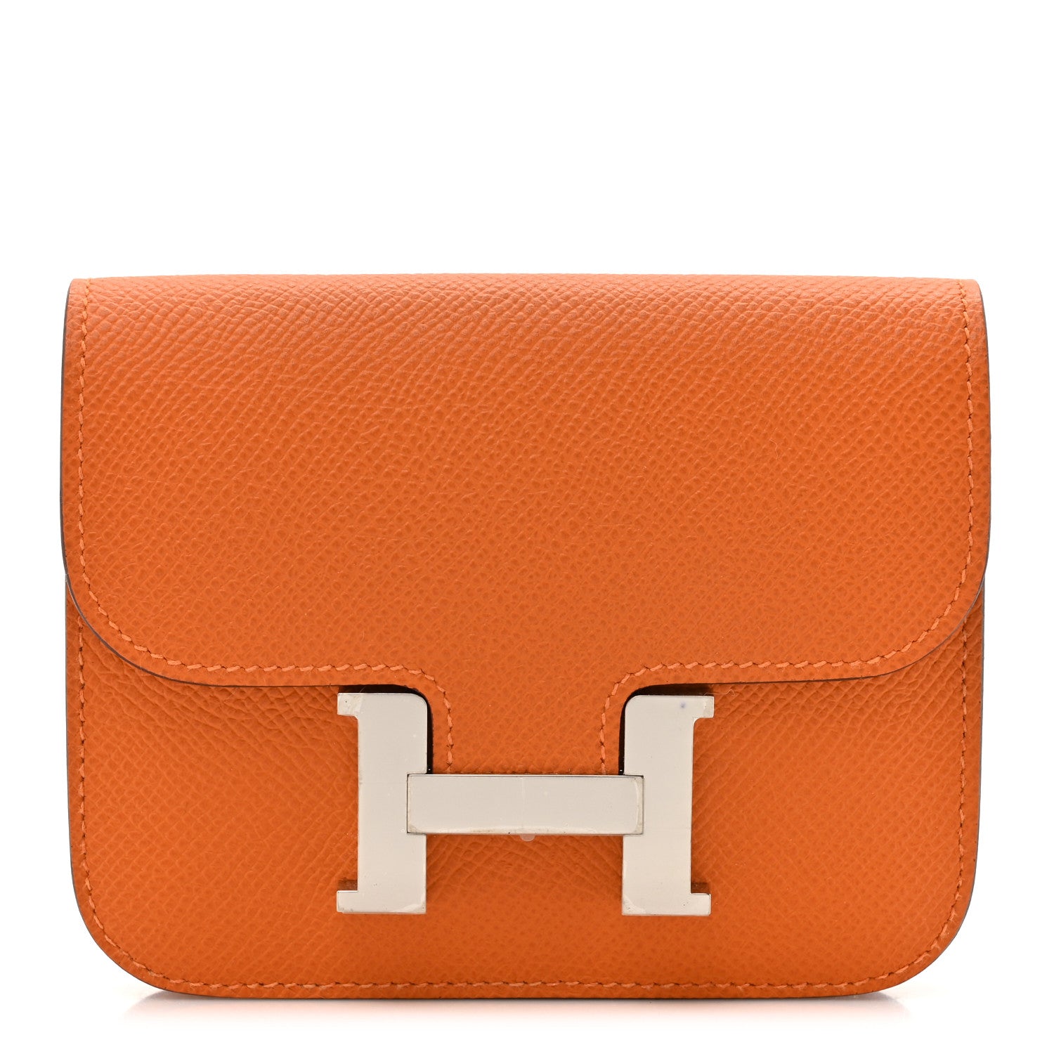 Hermes Epsom Constance Slim Wallet Orange 1 of 13