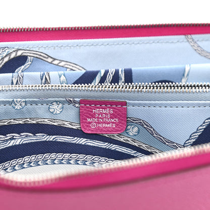 Hermes Epsom Silk'In Wallet Rose Pourpre Bleu Lin 6 of 7