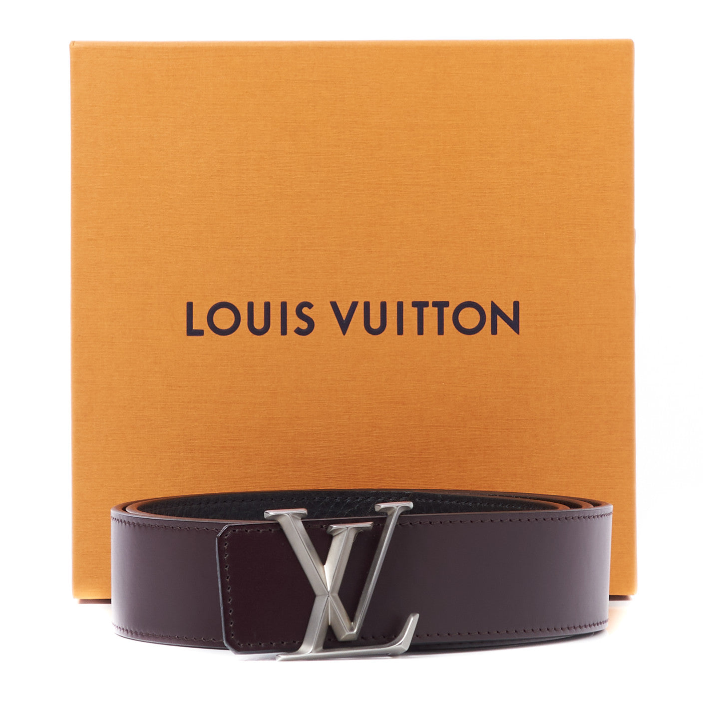 Calfskin 40mm LV Pyramide Reversible Belt 90 36 Black