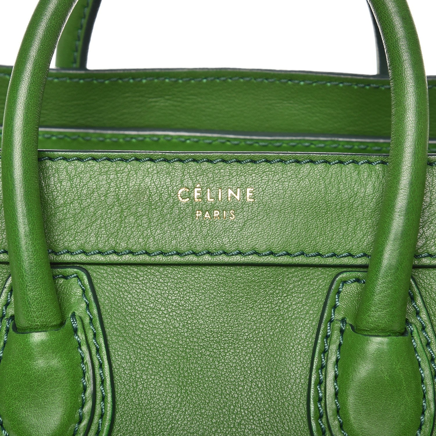 Celine Smooth Calfskin Nano Luggage Green 9 of 12