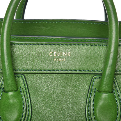 Celine Smooth Calfskin Nano Luggage Green 9 of 12