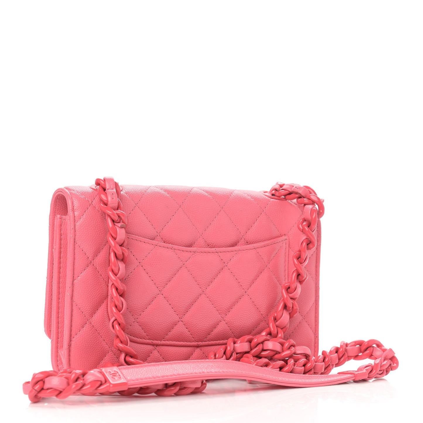 Caviar Quilted My Everything Wallet On Chain WOC Pink