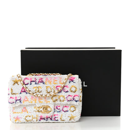 Chanel Sequin Logo Mini Rectangular Flap White Multicolor White Multicolor 11 of 11