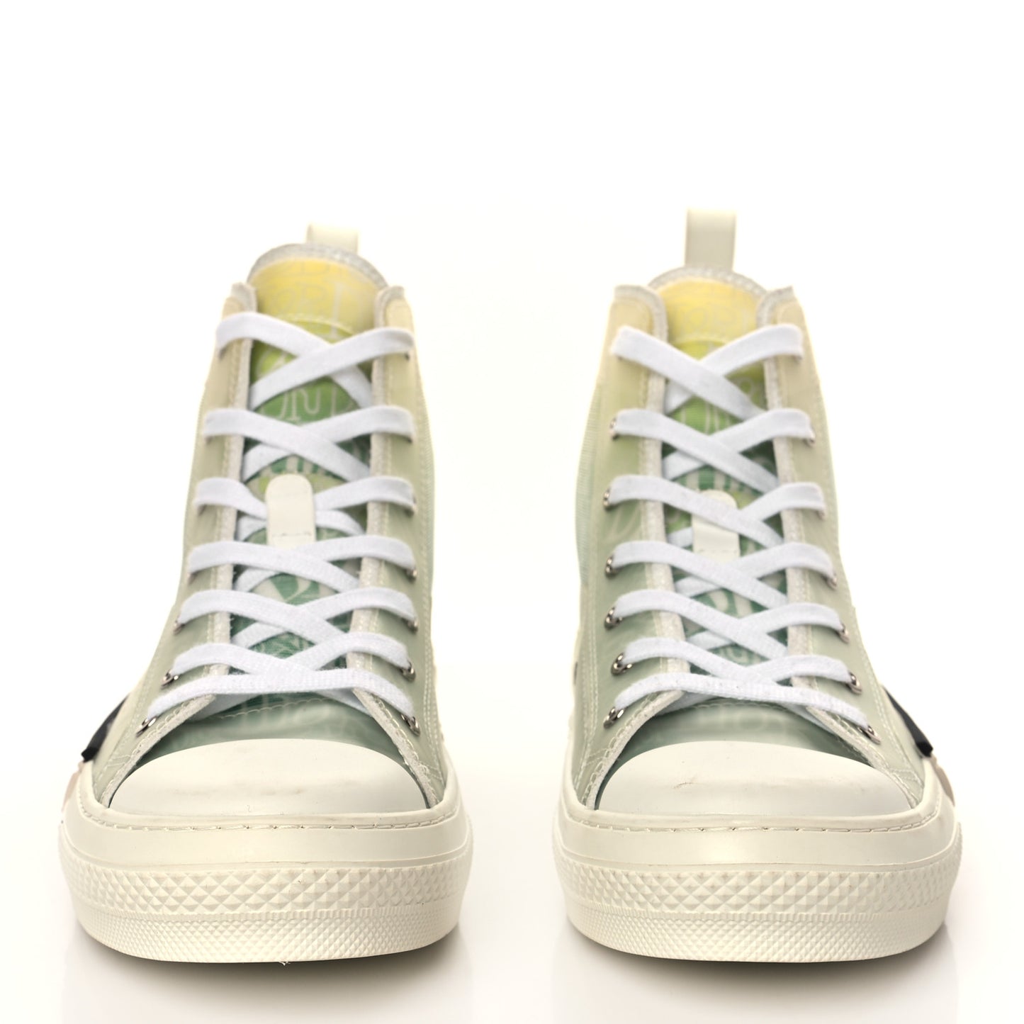 X SHAWN STUSSY Technical Canvas Dior All Over Mens B23 High Top Sneakers 42 Green Beige