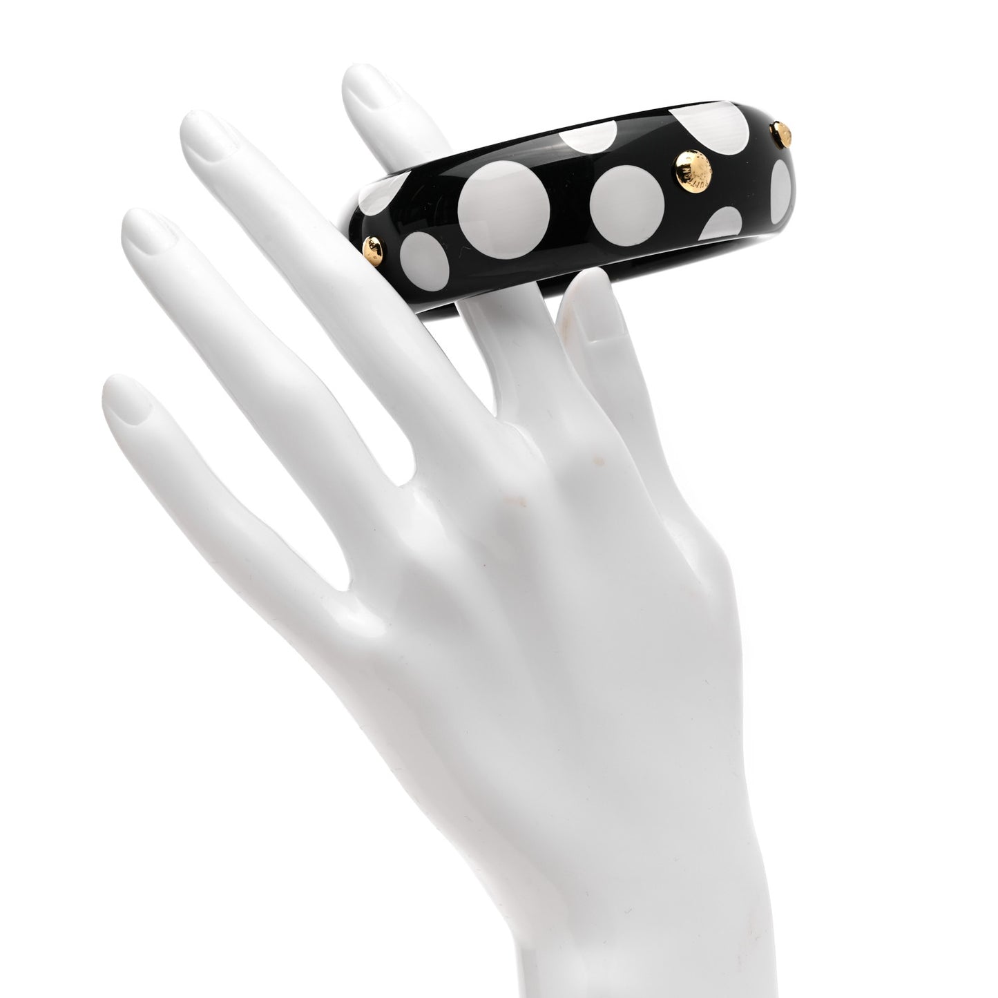 X Yayoi Kusama Infinity Dots Wide Bangle Bracelet Black White