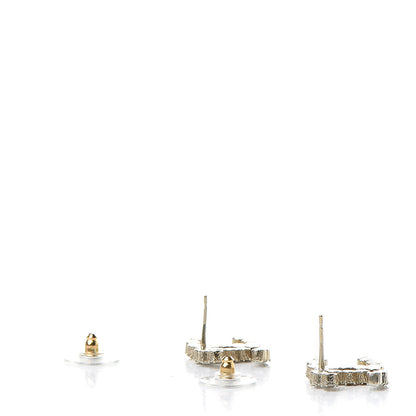 Chanel Crystal CC Earrings Light Gold 3 of 4