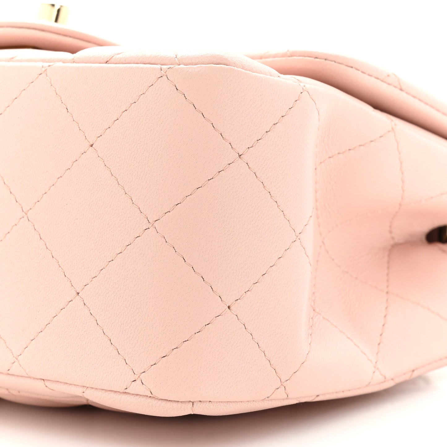 Lambskin Quilted Mini Square Flap Light Pink
