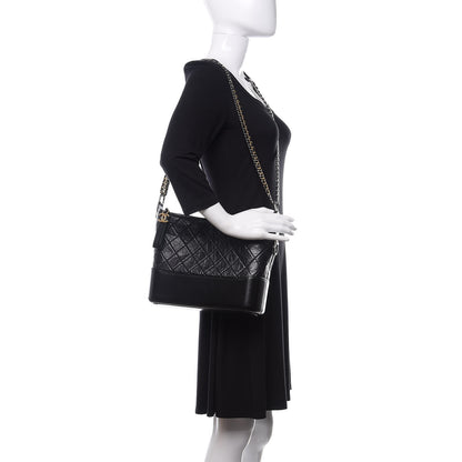 Chanel Aged Calfskin Quilted Medium Gabrielle Hobo Black 2 of 11
