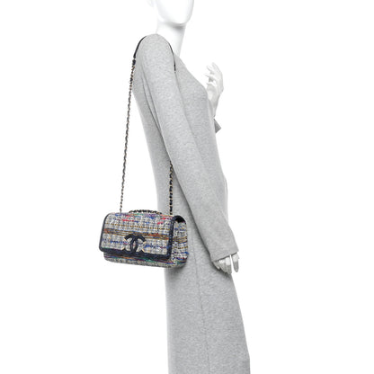 Chanel Tweed Snakeskin Quilted Medium CC Filigree Flap Multicolor 2 of 11