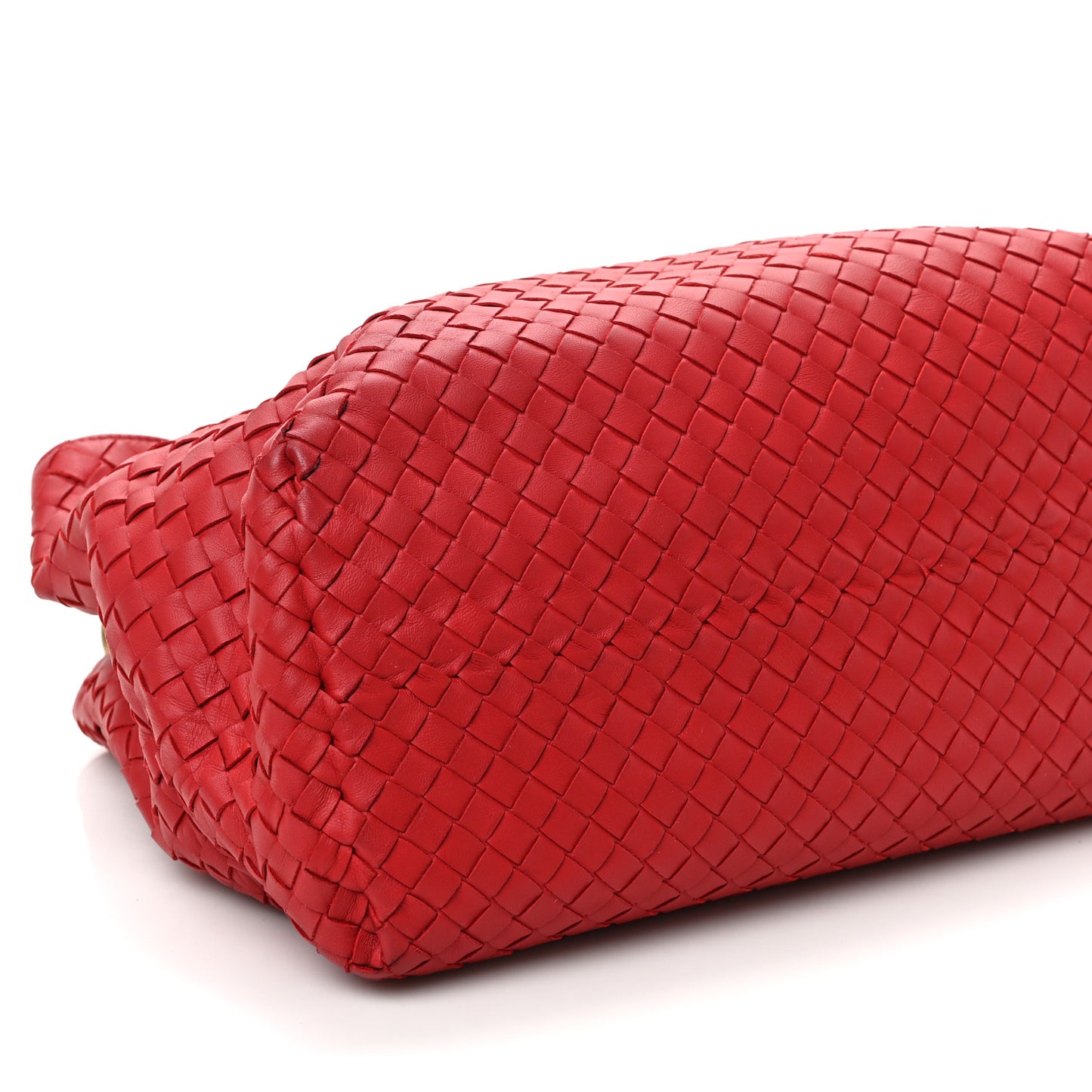 Nappa Intrecciato Medium Classic Chain Strap Tote Red