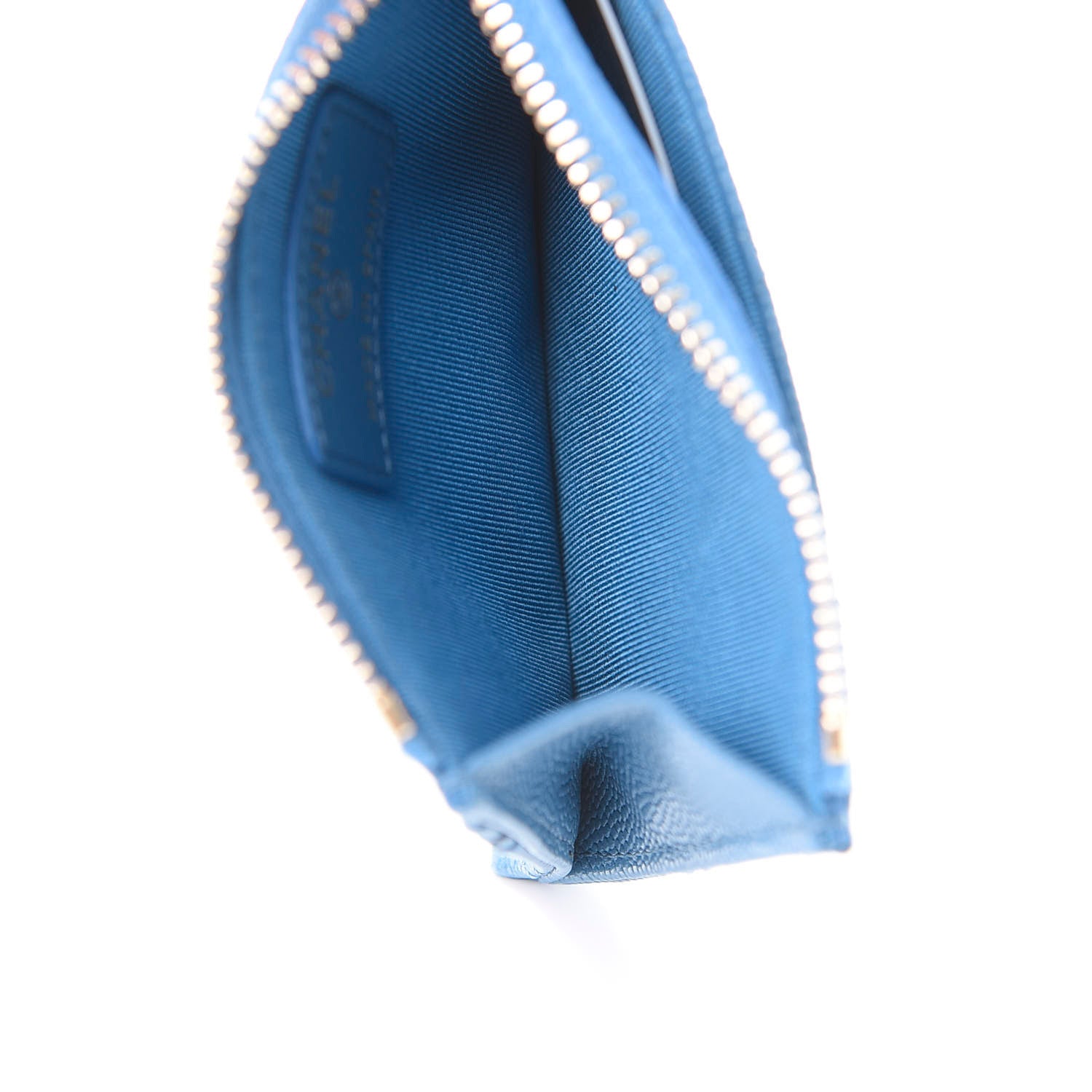Chanel Caviar Quilted CC Zip Card Holder Blue 5 of 8