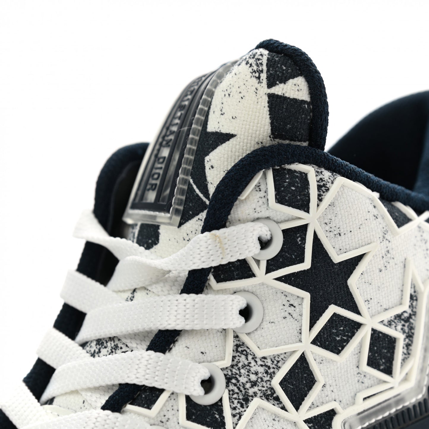 Canvas Embroidered Womens Walk'n' Dior Star High Top Sneakers 39 White Navy