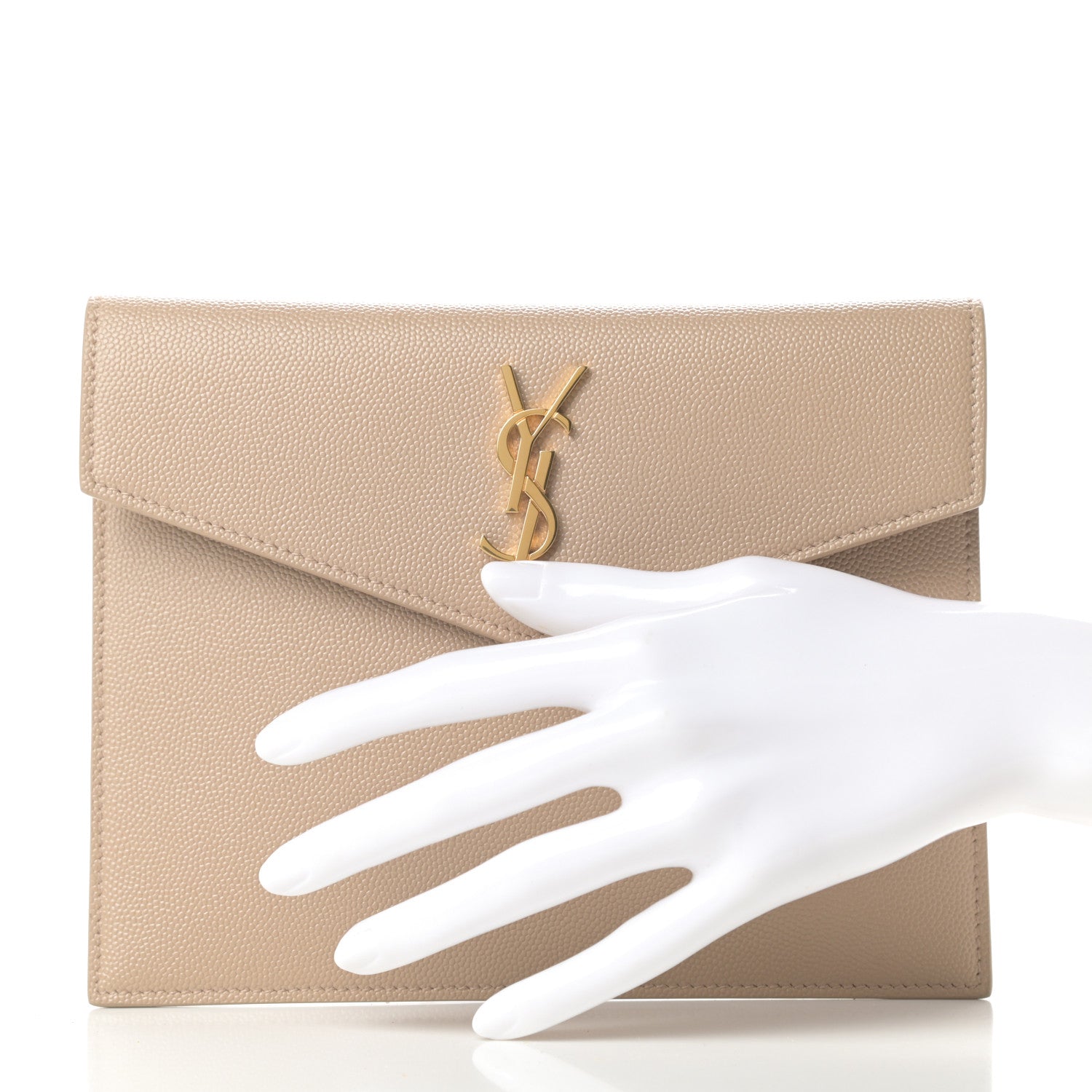 Saint Laurent Grain De Poudre Uptown Baby Pouch Beige 2 of 7